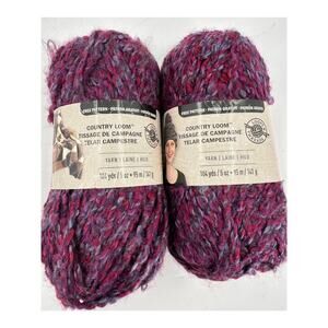 2 Loops & Threads Yarn Charisma Bulky BLACK RASPERRY Pink Gray Twisted